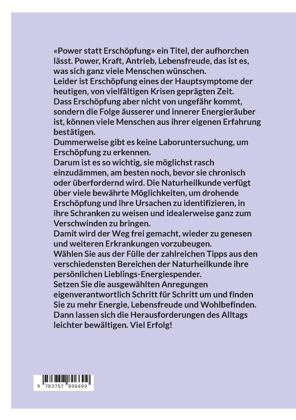Rückseitencover Power statt Erschöpfung