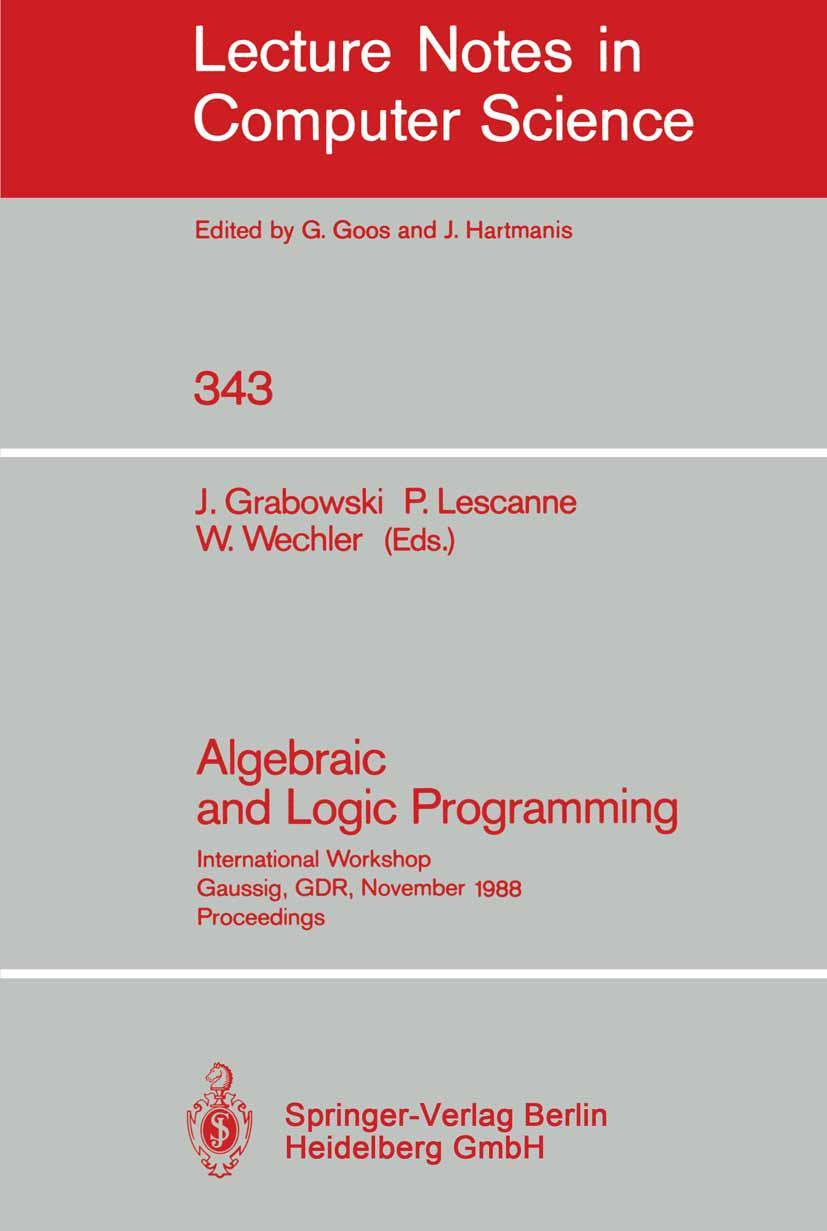 Vorderes Coverbild Algebraic and Logic Programming