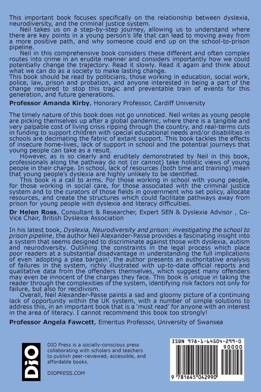 Rückseitencover Dyslexia, Neurodiversity, and Crime