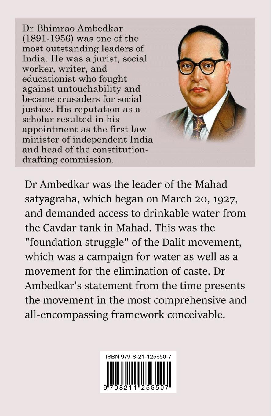 Rückseitencover Mahad satyagraha for Human rights