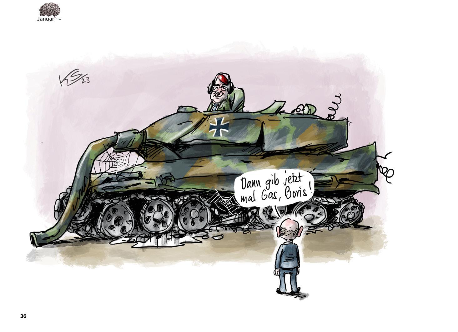 Beispielinhalt (Bild) Zurück! - Stuttmann Karikaturen 2023