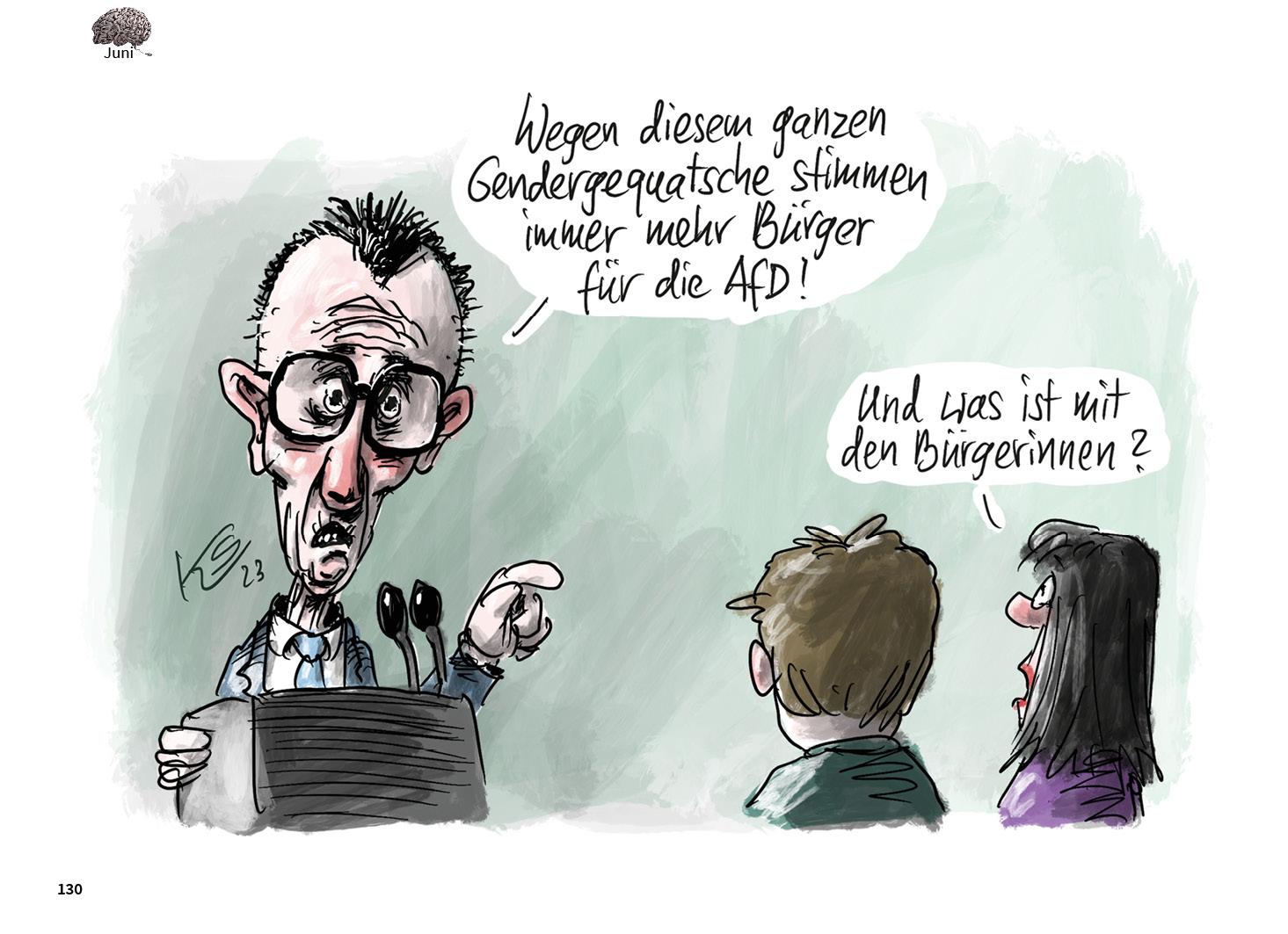 Beispielinhalt (Bild) Zurück! - Stuttmann Karikaturen 2023