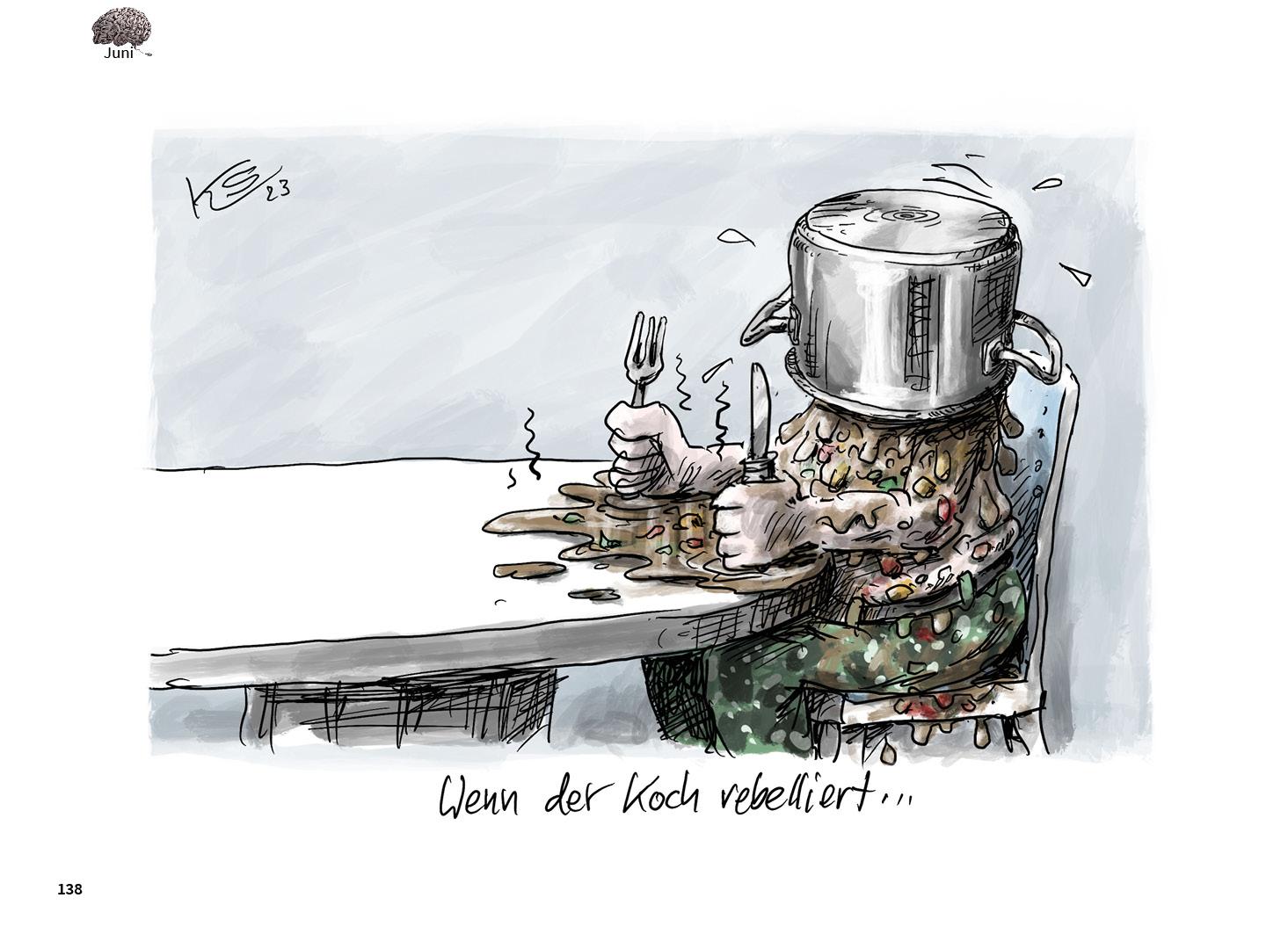 Beispielinhalt (Bild) Zurück! - Stuttmann Karikaturen 2023