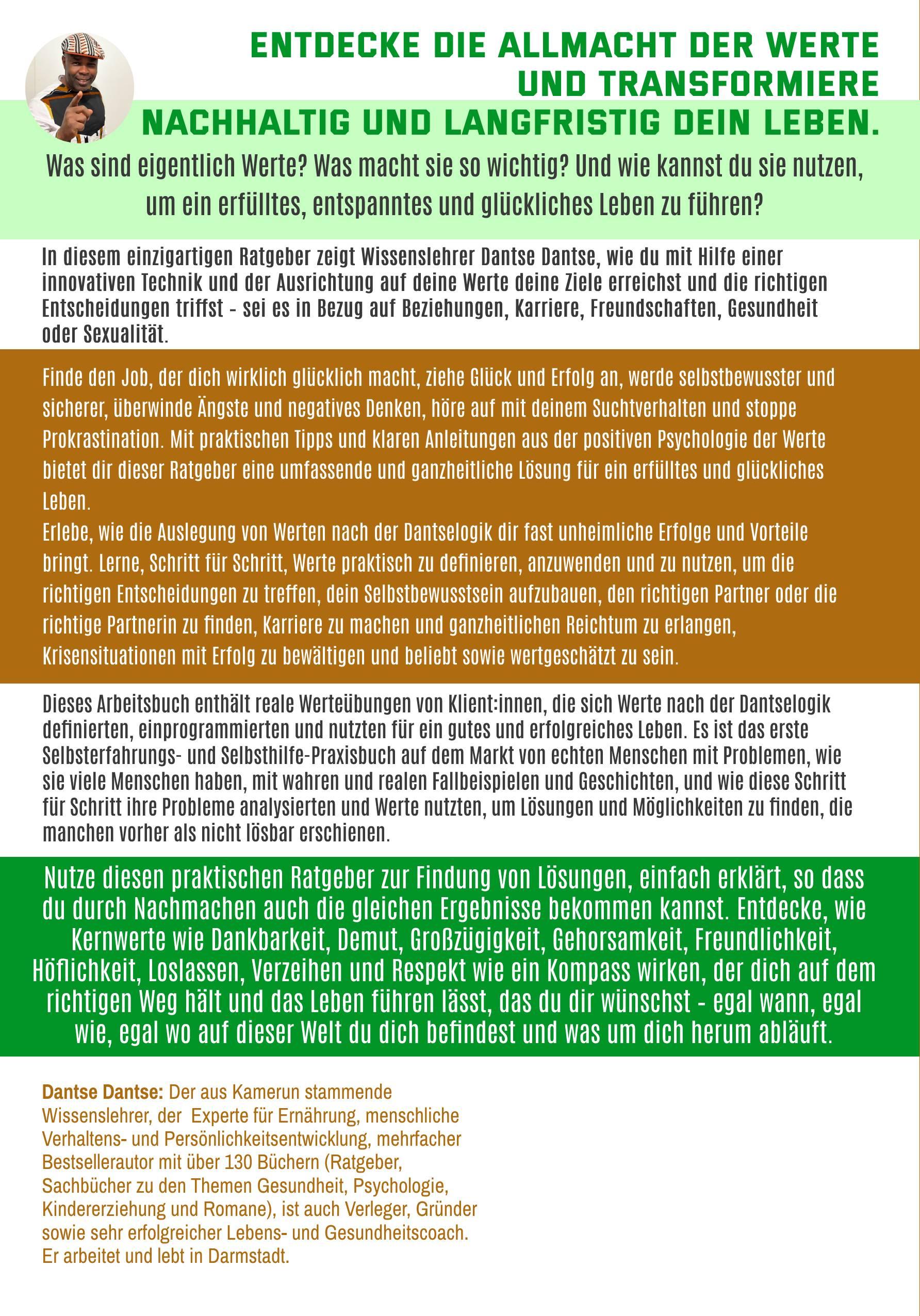 Rückseitencover Die Allmacht der Werte 2:Probleme lösen, richtige Entscheidungen treffen: Liebe, Job, Gehalt, Freunde, Gesundheit, Sex