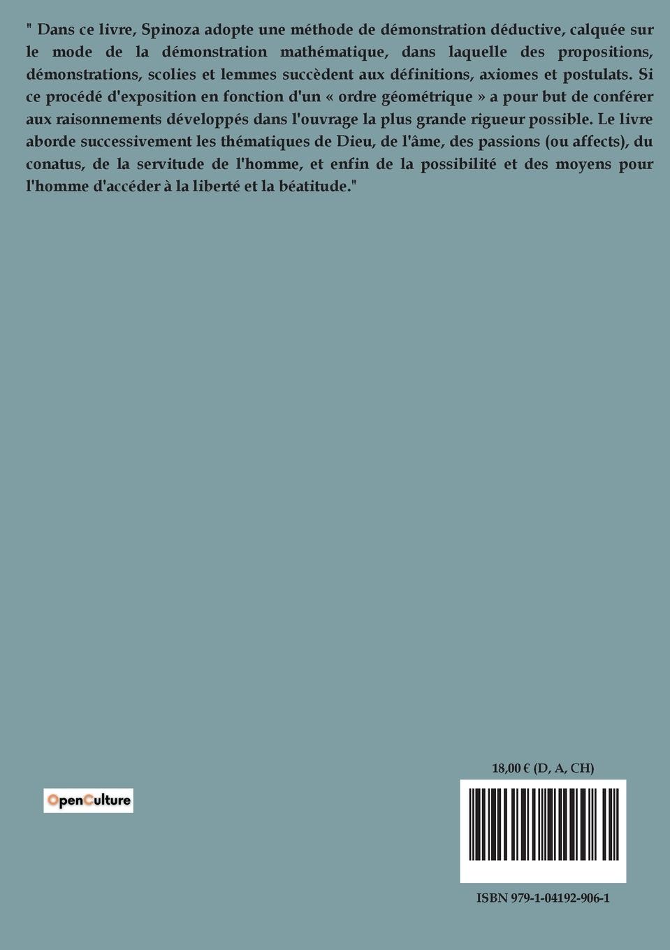 Rückseitencover Éthique