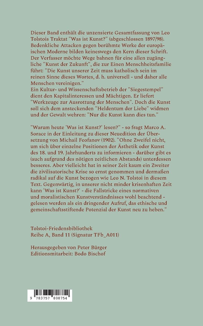 Rückseitencover Was ist Kunst ?