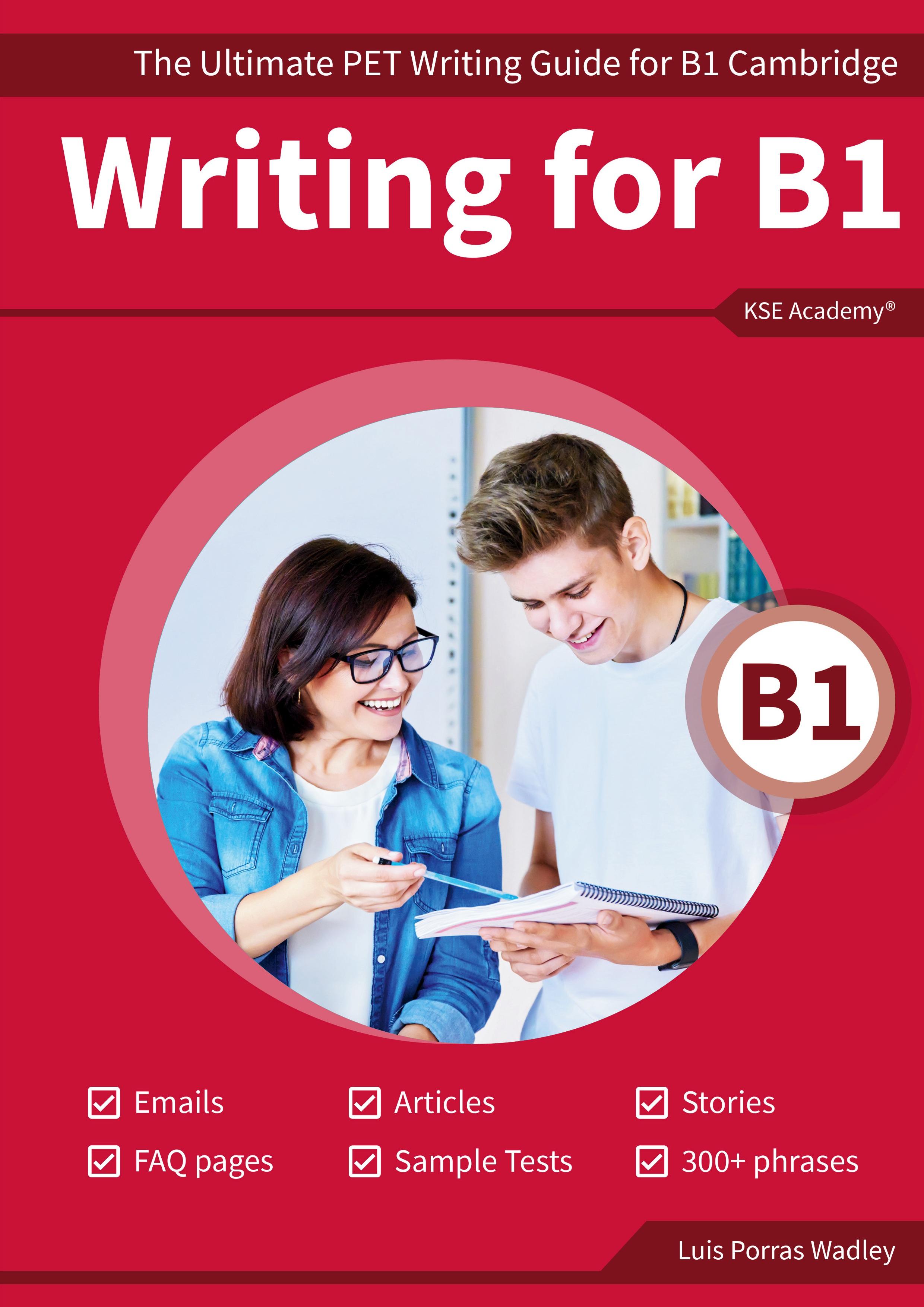 Vorderes Coverbild Writing B1: The Ultimate PET Writing Guide for B1 Cambridge