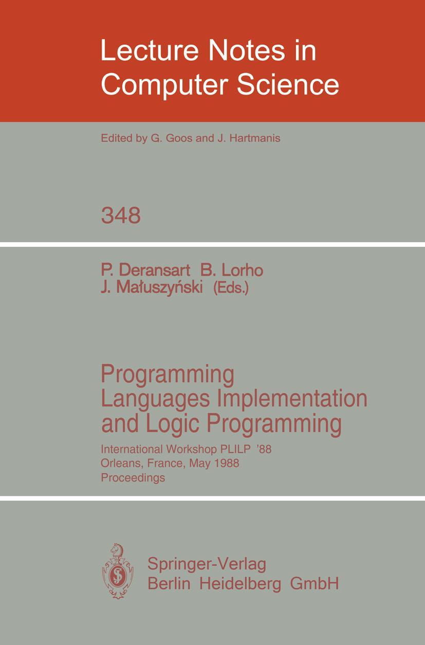 Vorderes Coverbild Programming Languages Implementation and Logic Programming