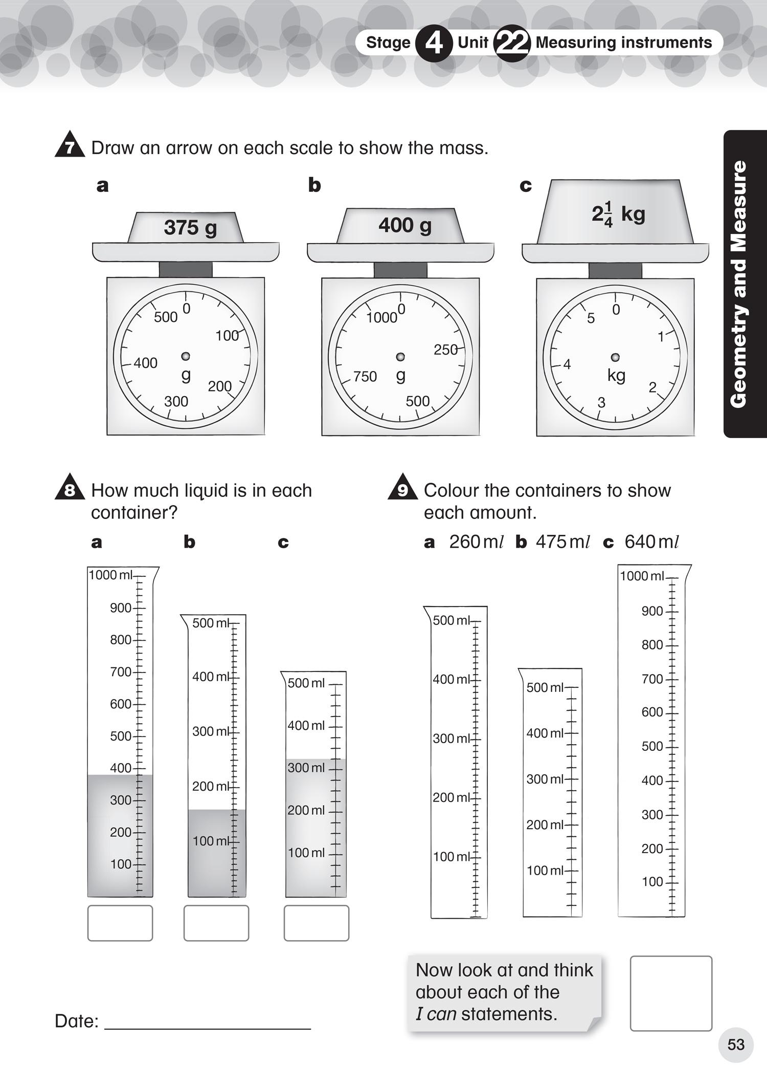 Beispielinhalt (Bild) Collins International Primary Maths