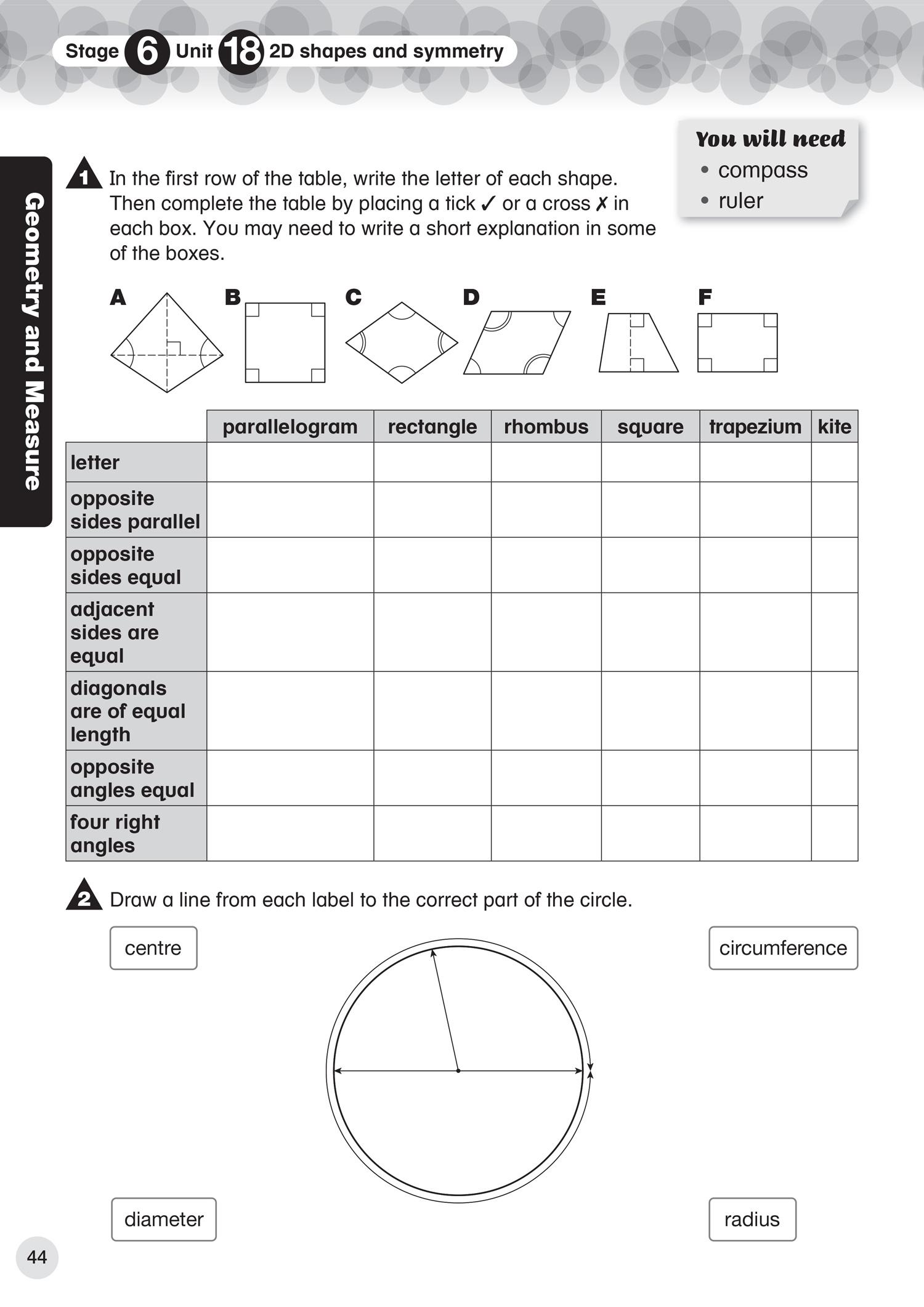 Beispielinhalt (Bild) Collins International Primary Maths