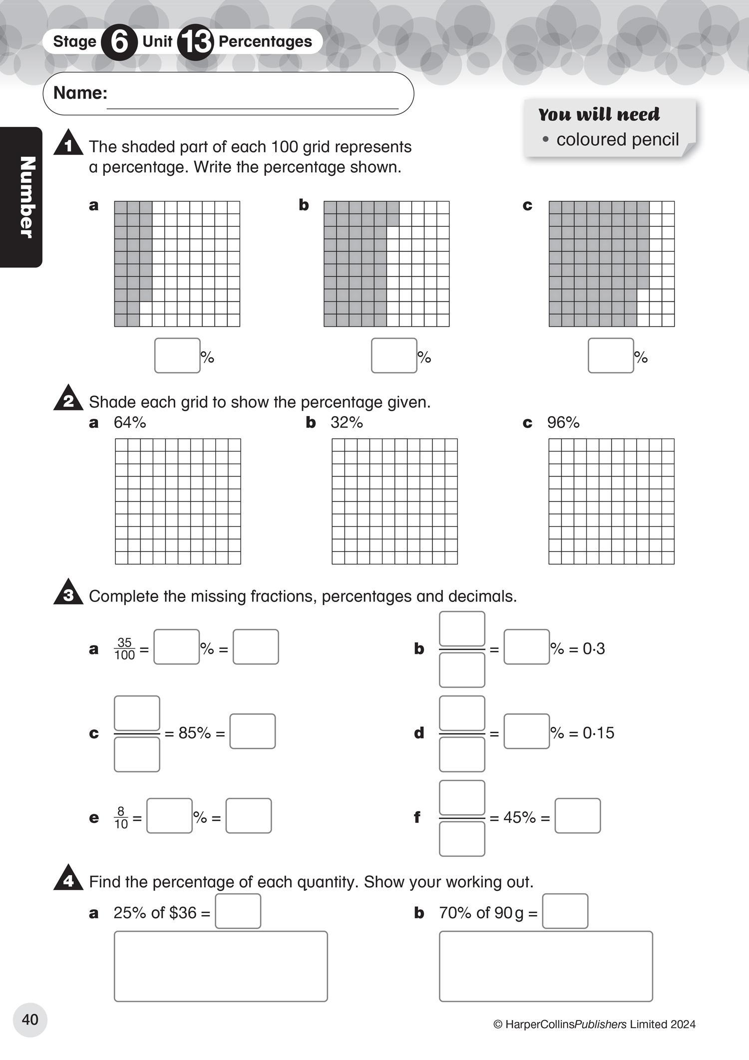 Beispielinhalt (Bild) Collins International Primary Maths