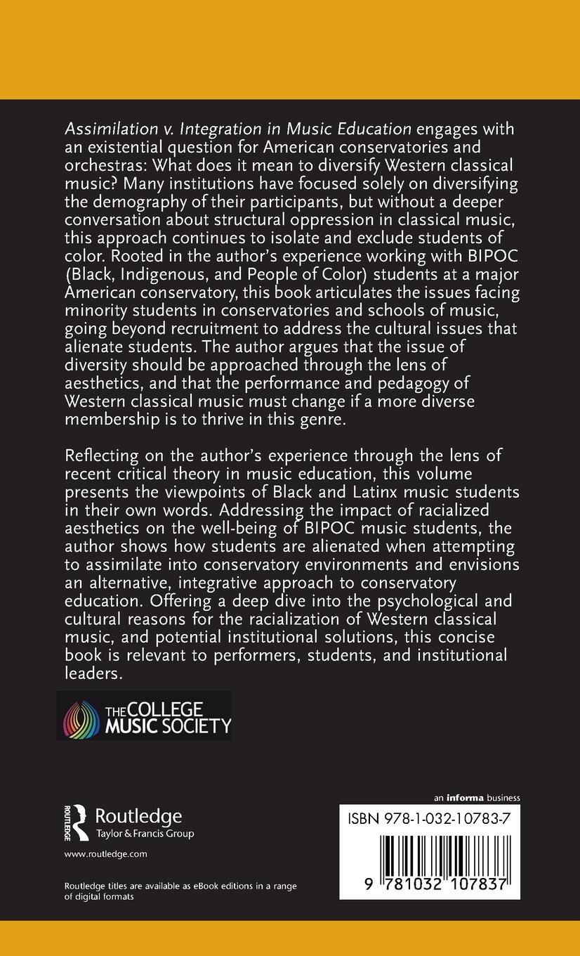 Rückseitencover Assimilation v. Integration in Music Education