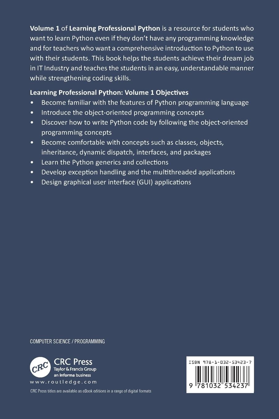 Rückseitencover Learning Professional Python