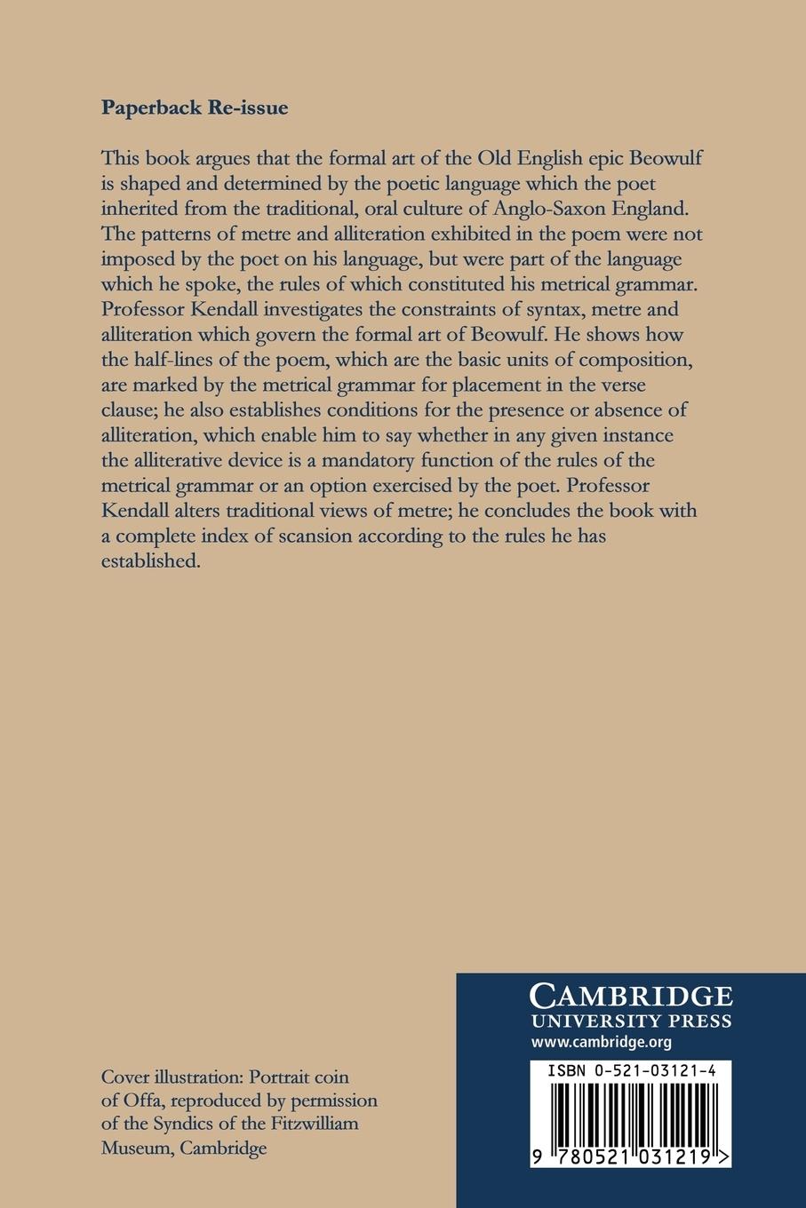 Rückseitencover The Metrical Grammar of Beowulf