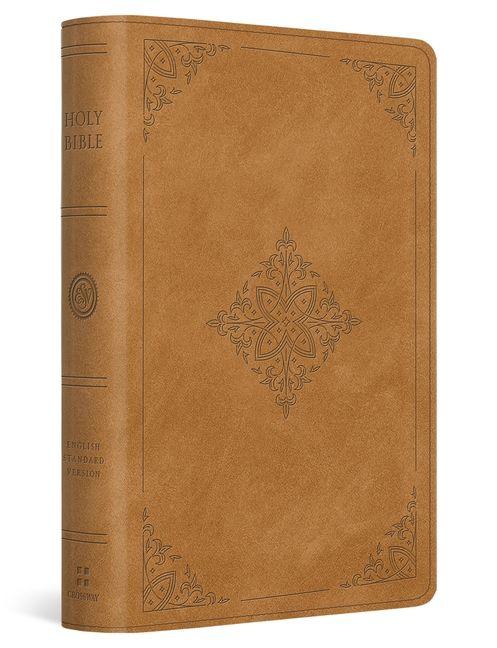 Vorderes Coverbild ESV Large Print Bible (Trutone, Nubuck Caramel, Fleur-De-Lis Design)