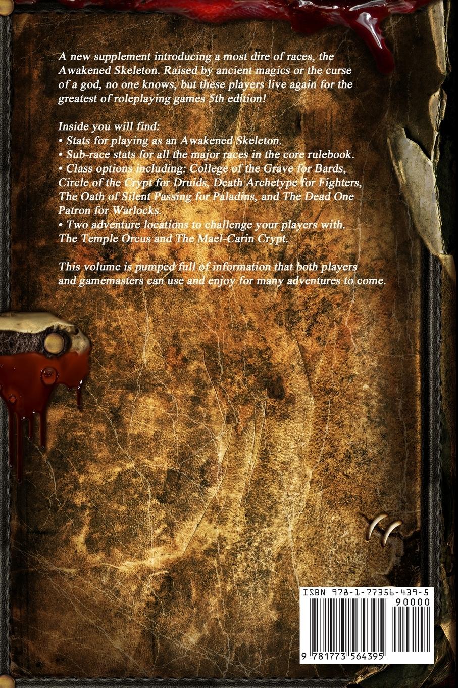 Rückseitencover Awakened Skeleton A Roleplaying Game Supplement