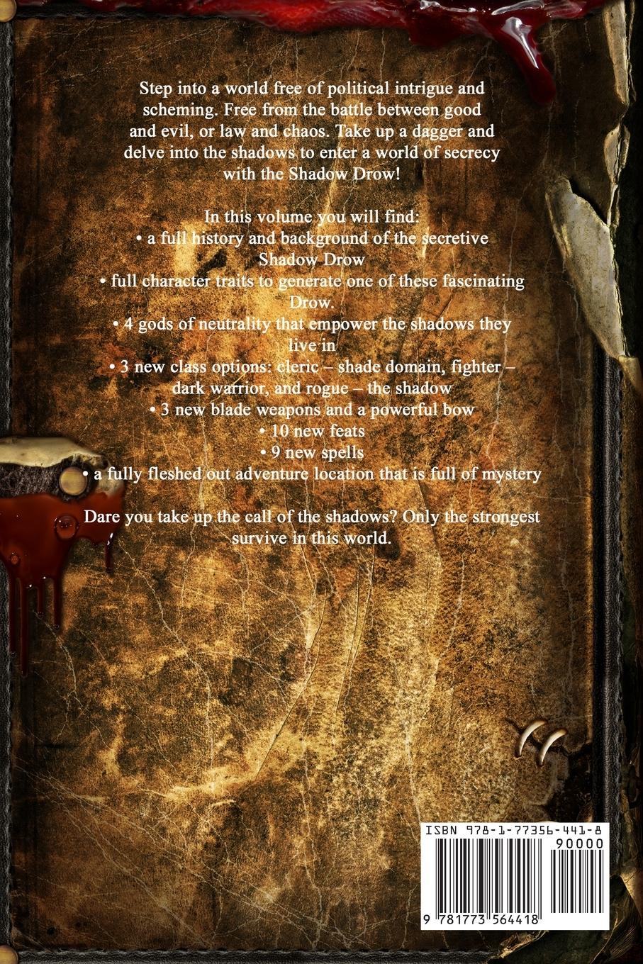 Rückseitencover Shadow Drow A Roleplaying Game Supplement