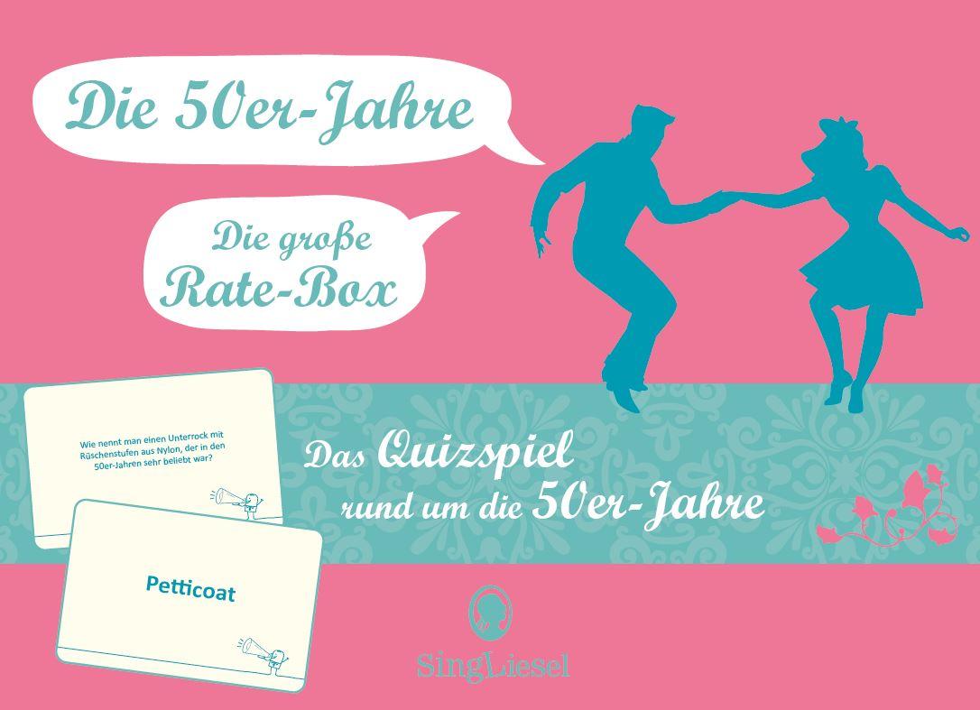 Vorderes Coverbild Das 50er-Jahre-Quiz. Das große Quiz-Spiel für Senioren rund um die 50er. Spiele-Box mit 100 Karten. Spiel und Gedächtnistraining für Senioren.