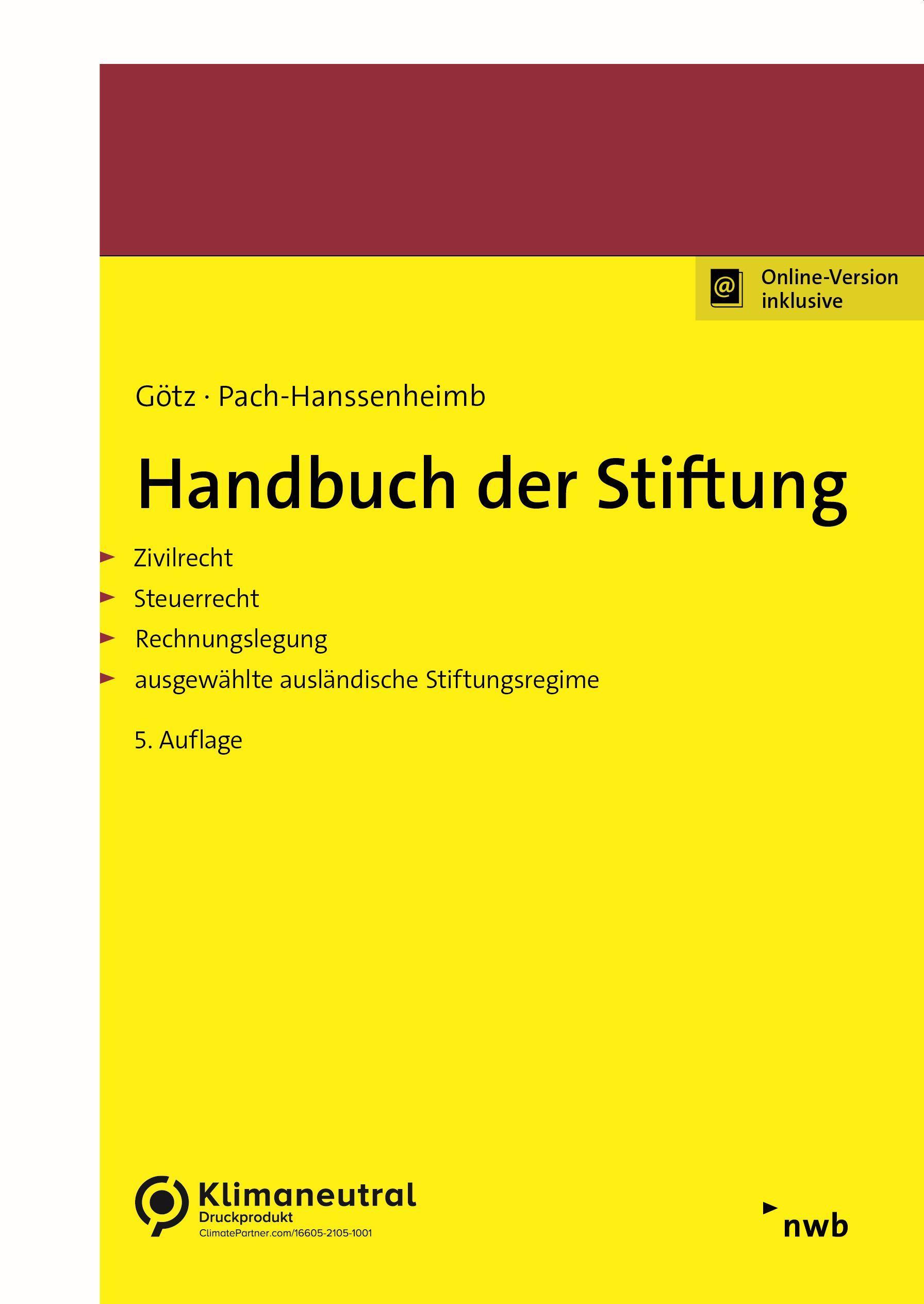 Vorderes Coverbild Handbuch der Stiftung