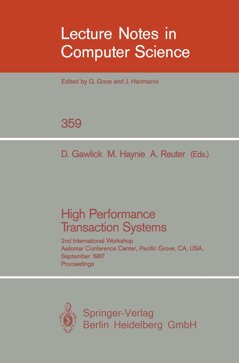 Vorderes Coverbild High Performance Transaction Systems