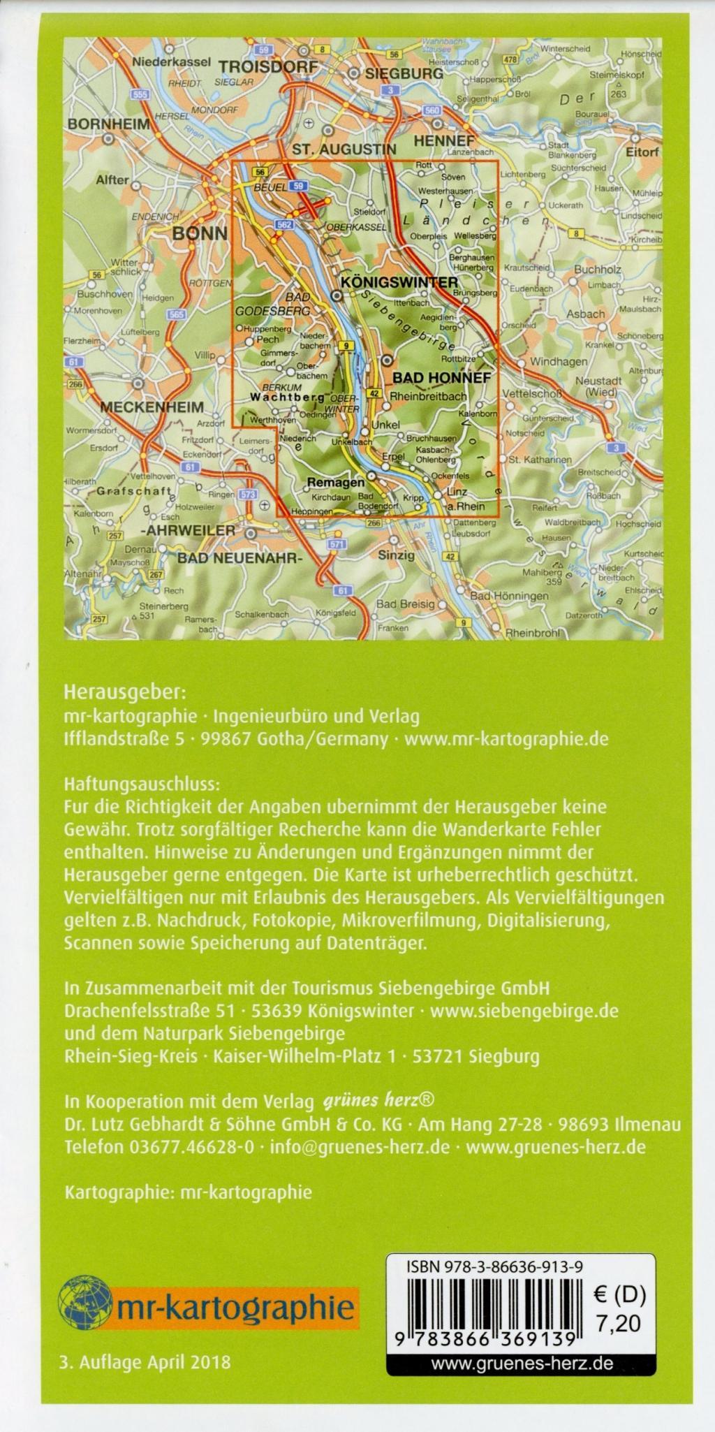 Beispielinhalt (Bild) Wanderkarte Naturpark Siebengebirge 1:25.000