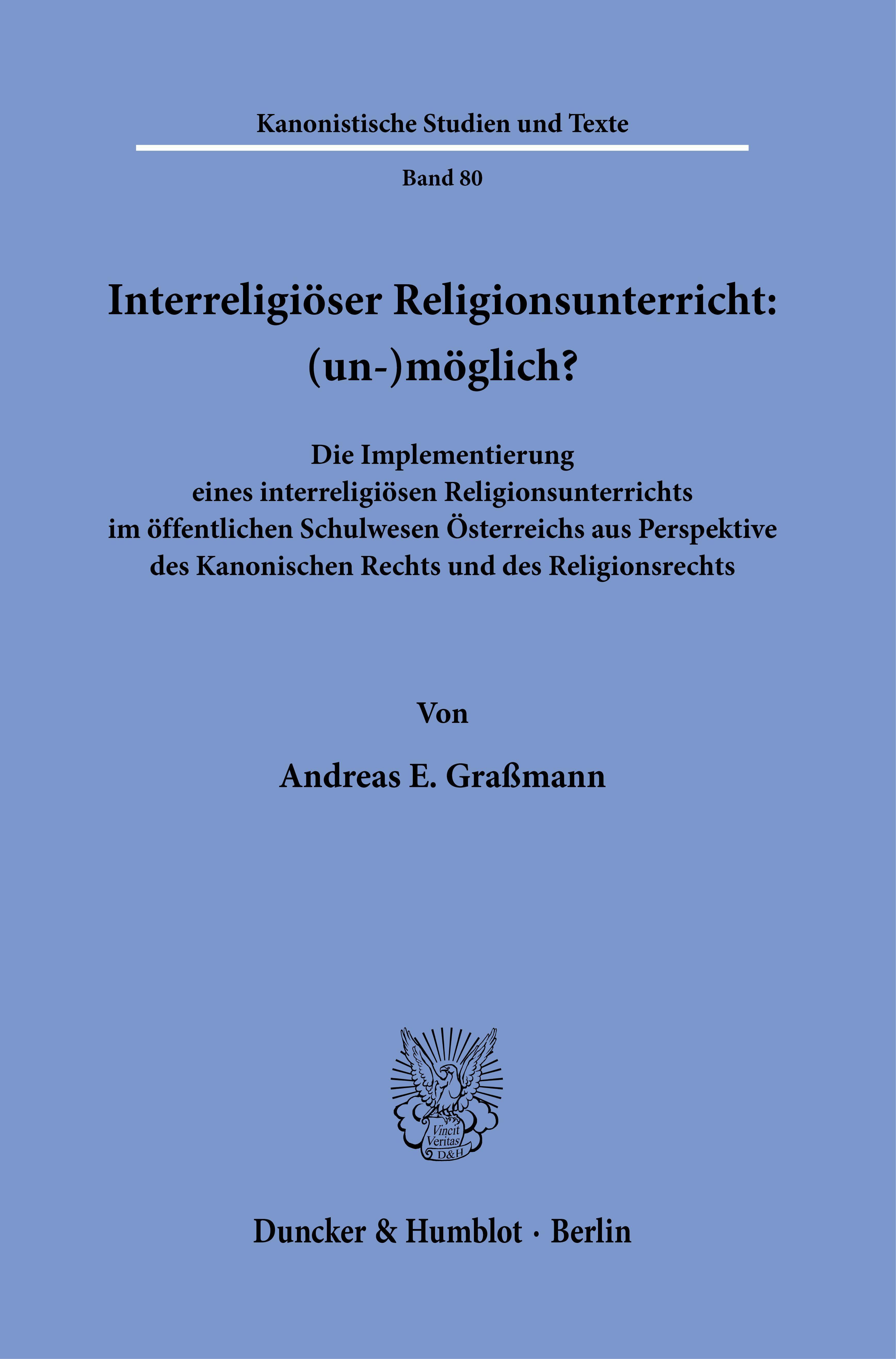 Vorderes Coverbild Interreligiöser Religionsunterricht: (un-)möglich?