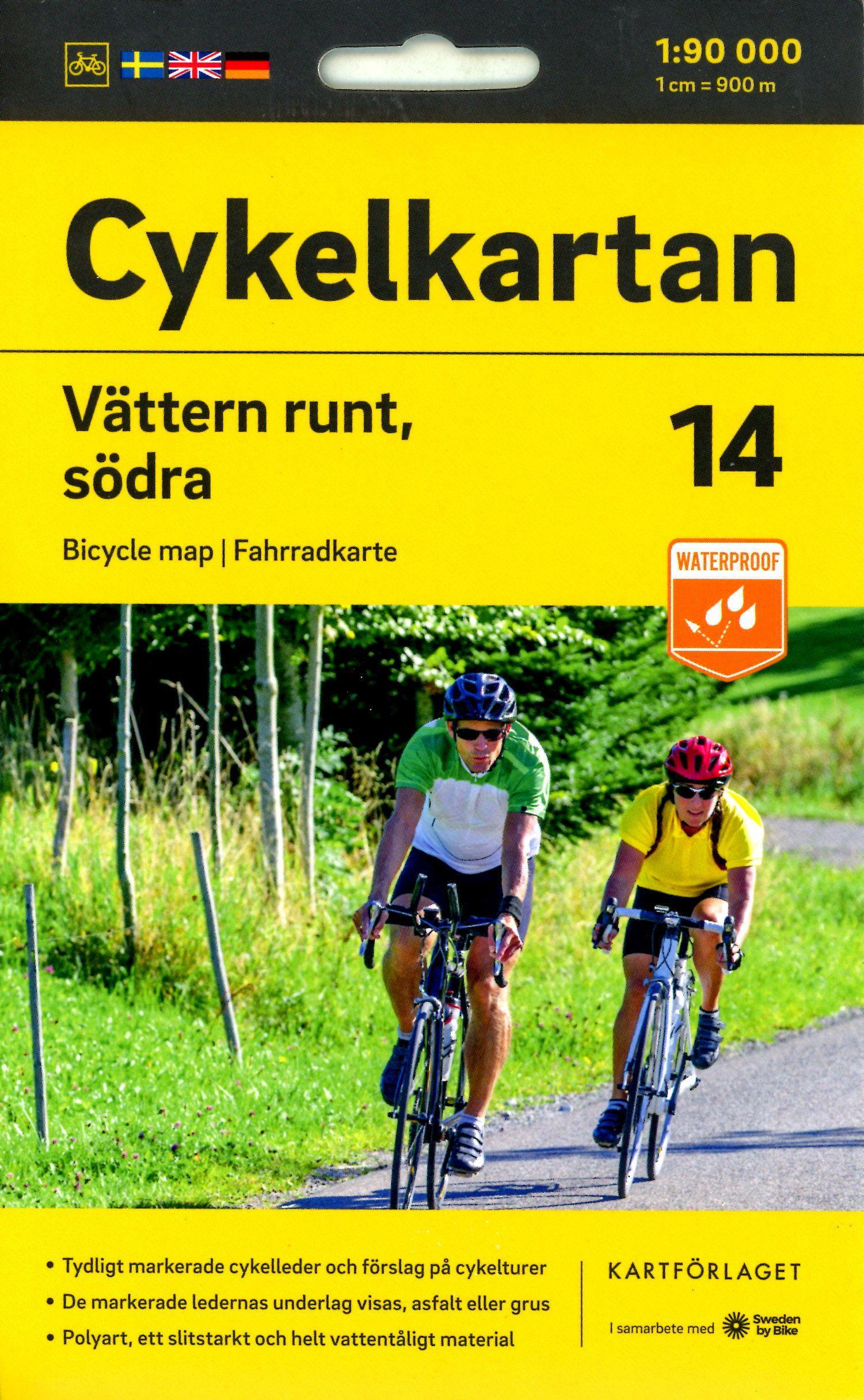 Vorderes Coverbild Cykelkartan Blad 14 Vättern runt, södra delen 1:90000