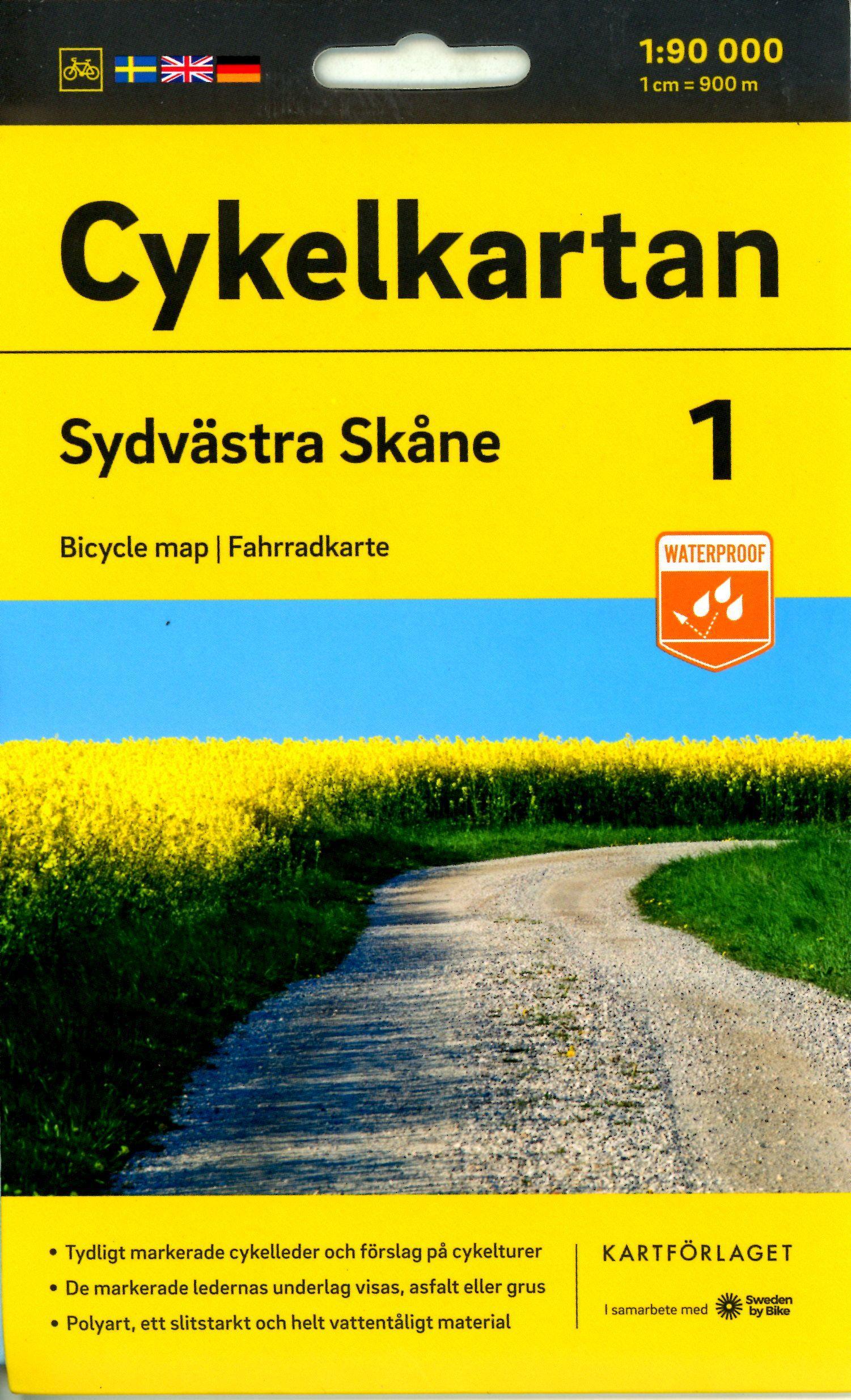 Vorderes Coverbild Cykelkartan Blad 1 Sydvästra Skåne 1:90000