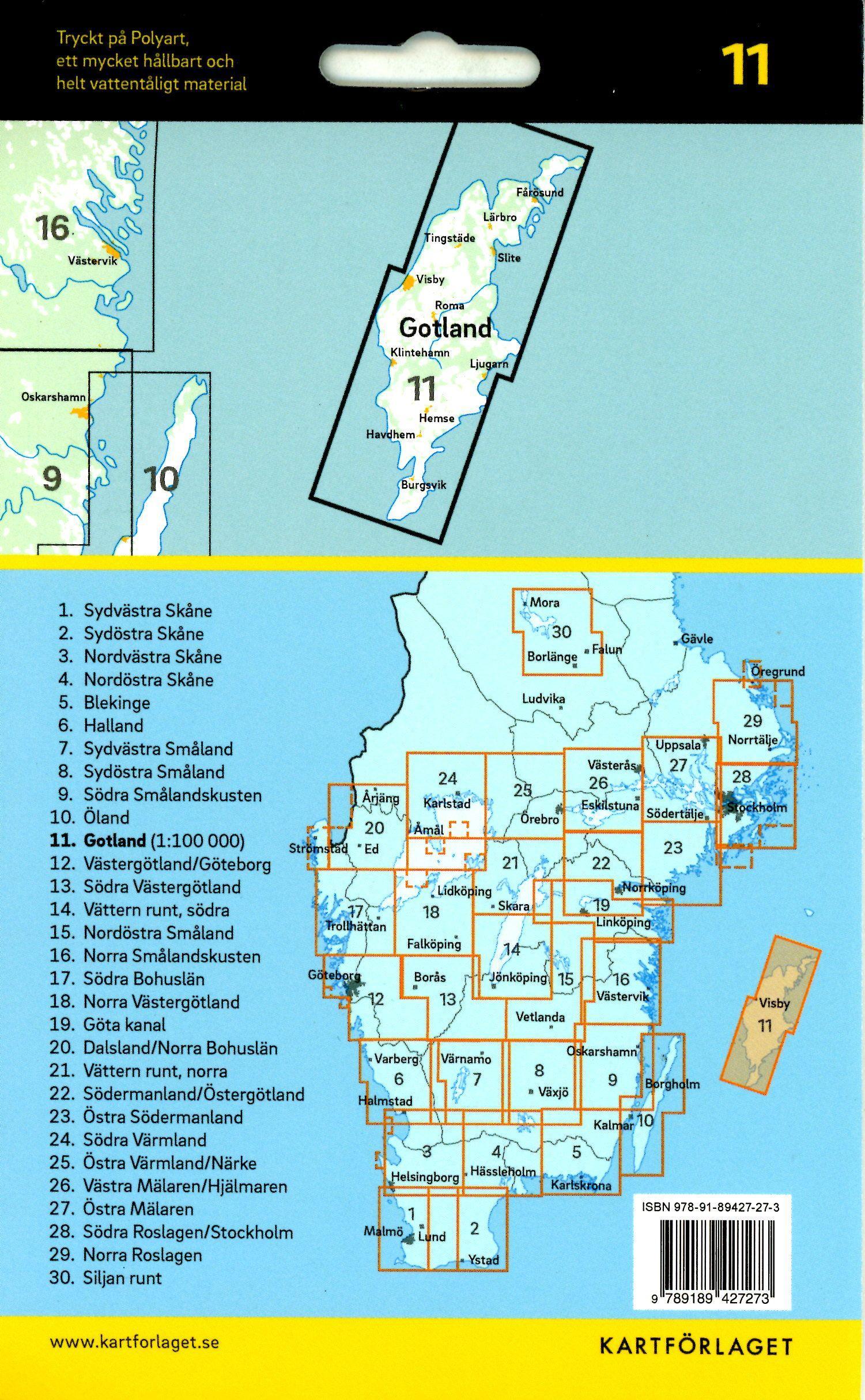 Beispielinhalt (Bild) Cykelkartan Blad 11 Gotland 1:100000