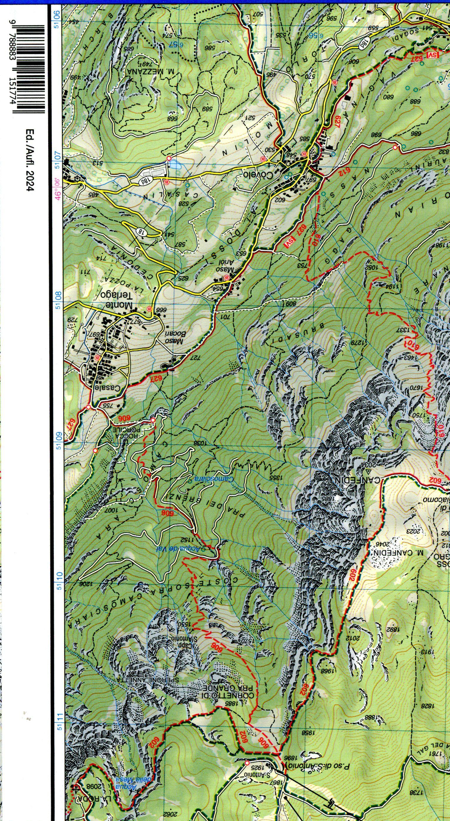 Beispielinhalt (Bild) Tabacco Wandern Dolomiti Brenta 1:25000
