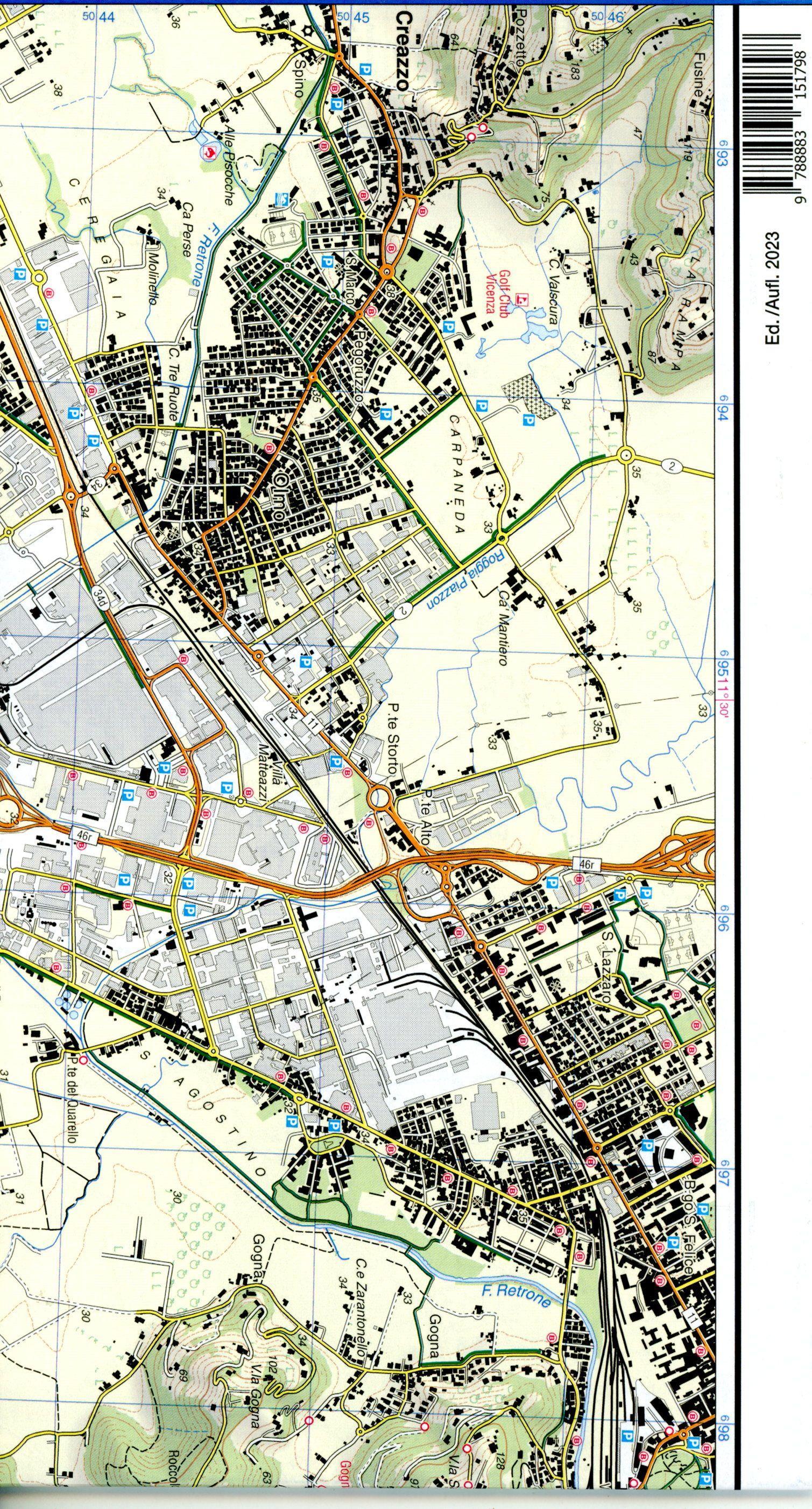 Beispielinhalt (Bild) Tabacco Wandern Colli Euganei Colli Berici 1:25000