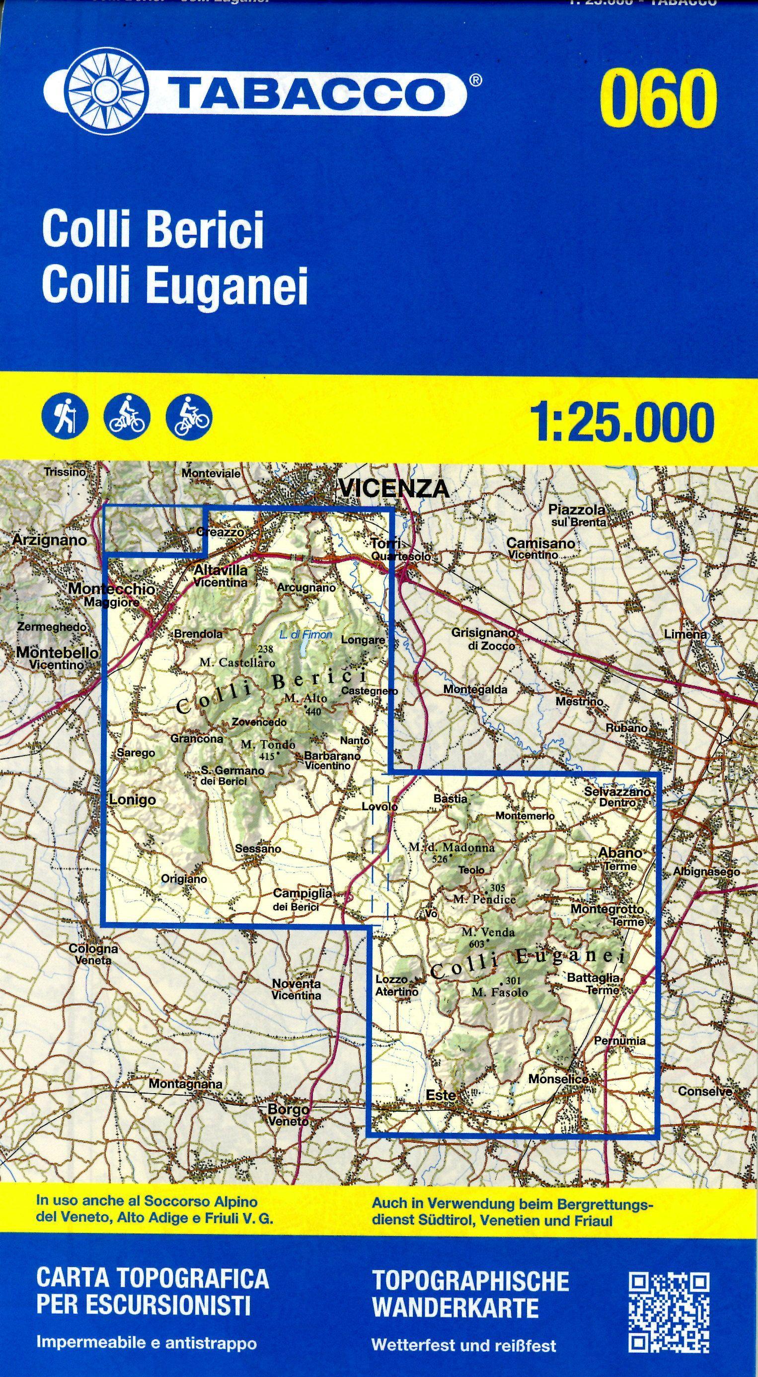 Vorderes Coverbild Tabacco Wandern Colli Euganei Colli Berici 1:25000