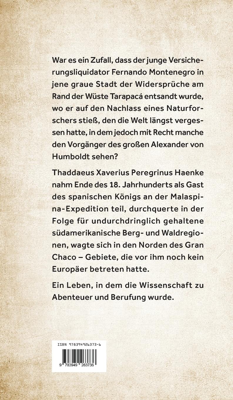 Rückseitencover Thaddaeus Xaverius Peregrinus Haenke