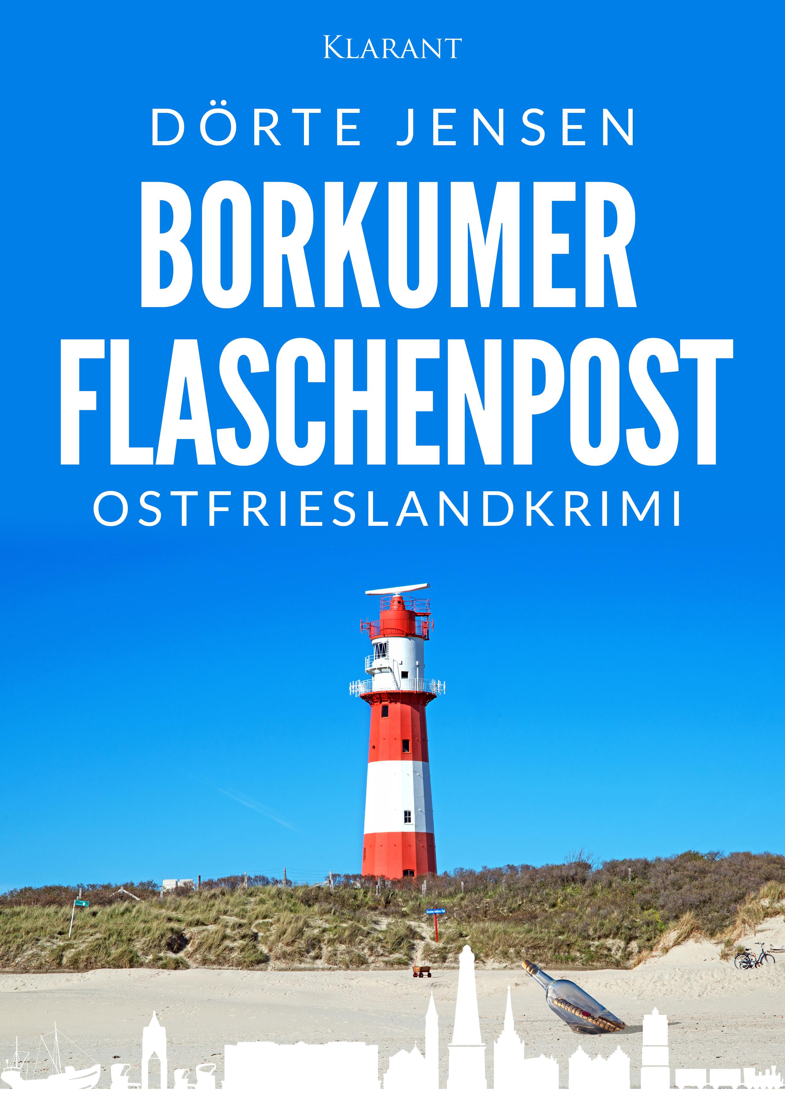Vorderes Coverbild Borkumer Flaschenpost. Ostfrieslandkrimi