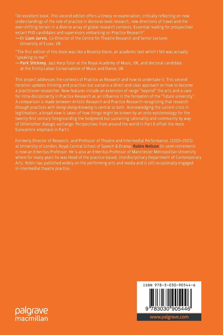 Rückseitencover Practice as Research in the Arts (and Beyond)