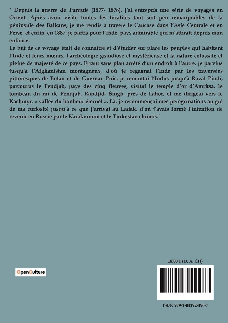 Rückseitencover La vie inconnue de Jésus Christ