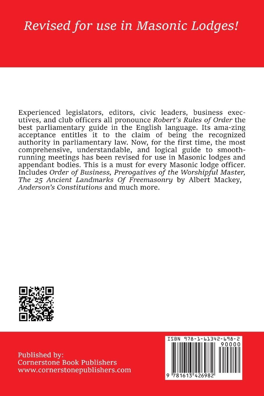 Rückseitencover Robert's Rules of Order