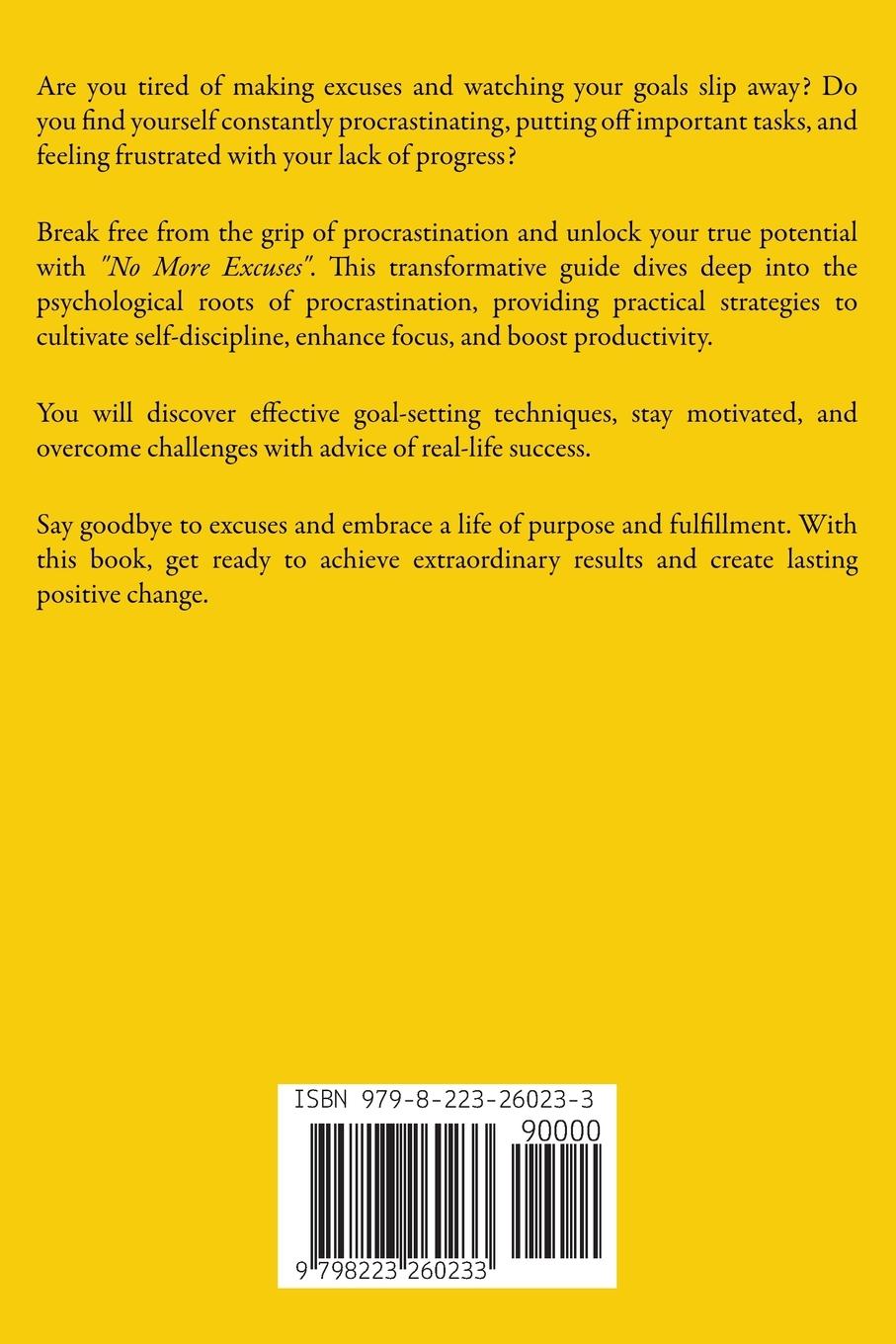 Rückseitencover No More Excuses