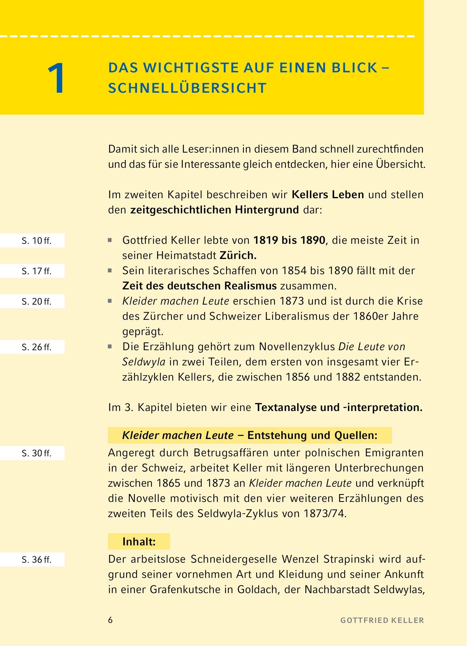 Beispielinhalt (Bild) Kleider machen Leute von Gottfried Keller- Textanalyse und Interpretation