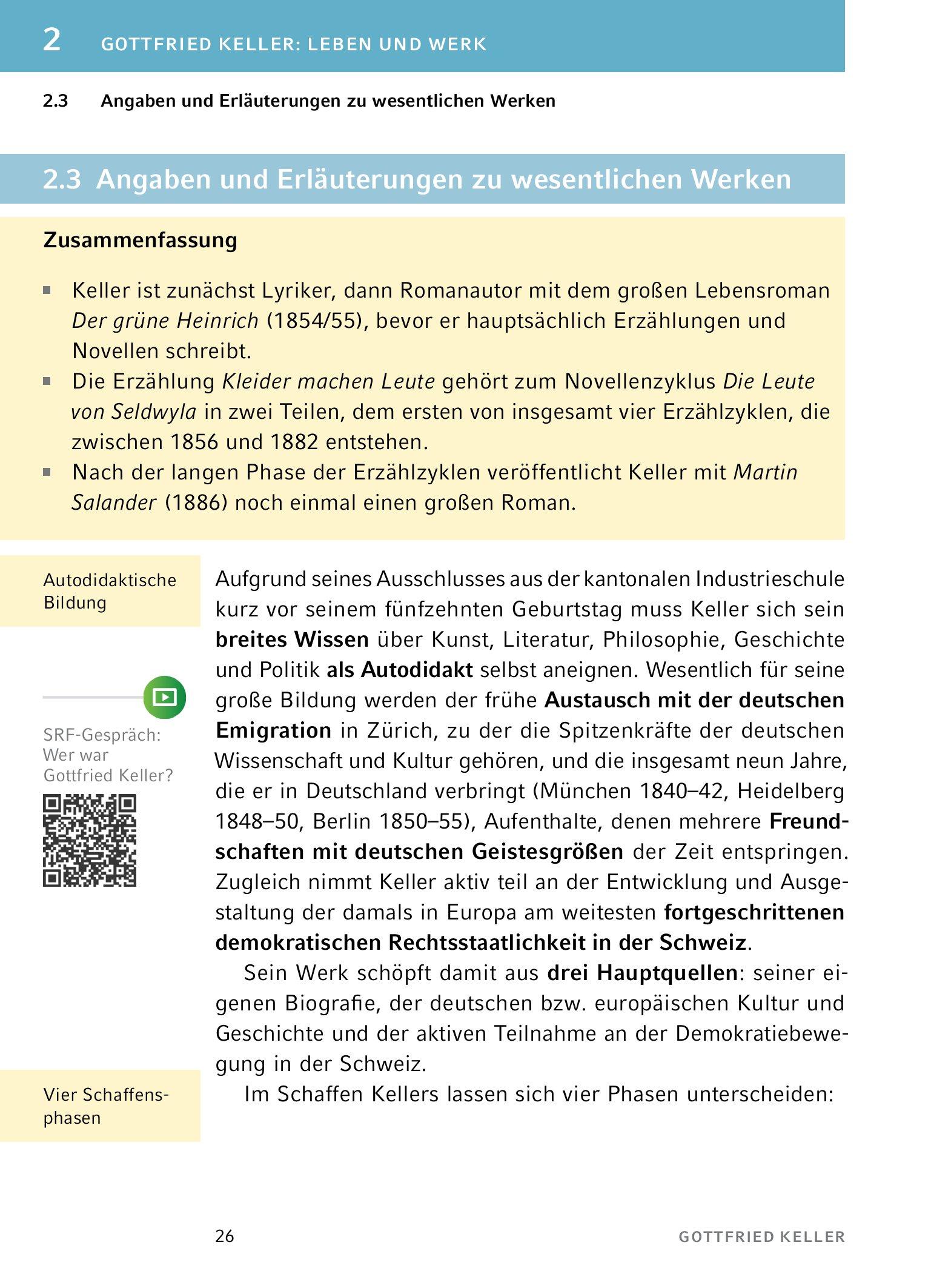 Beispielinhalt (Bild) Kleider machen Leute von Gottfried Keller- Textanalyse und Interpretation