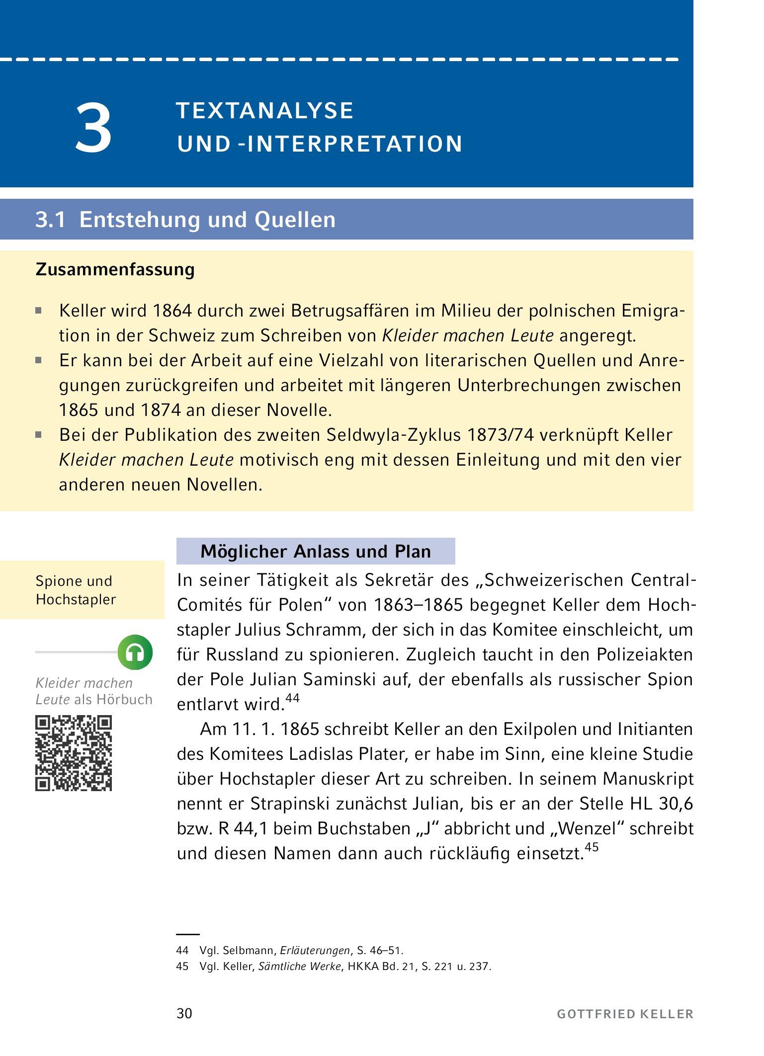 Beispielinhalt (Bild) Kleider machen Leute von Gottfried Keller- Textanalyse und Interpretation
