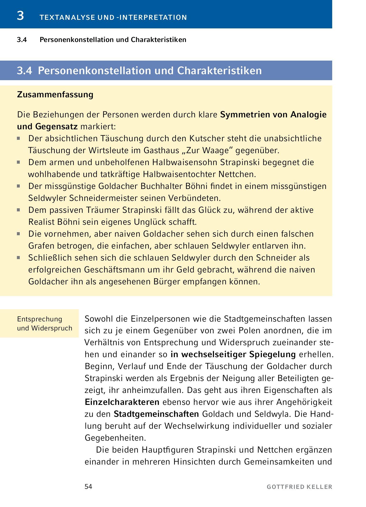 Beispielinhalt (Bild) Kleider machen Leute von Gottfried Keller- Textanalyse und Interpretation