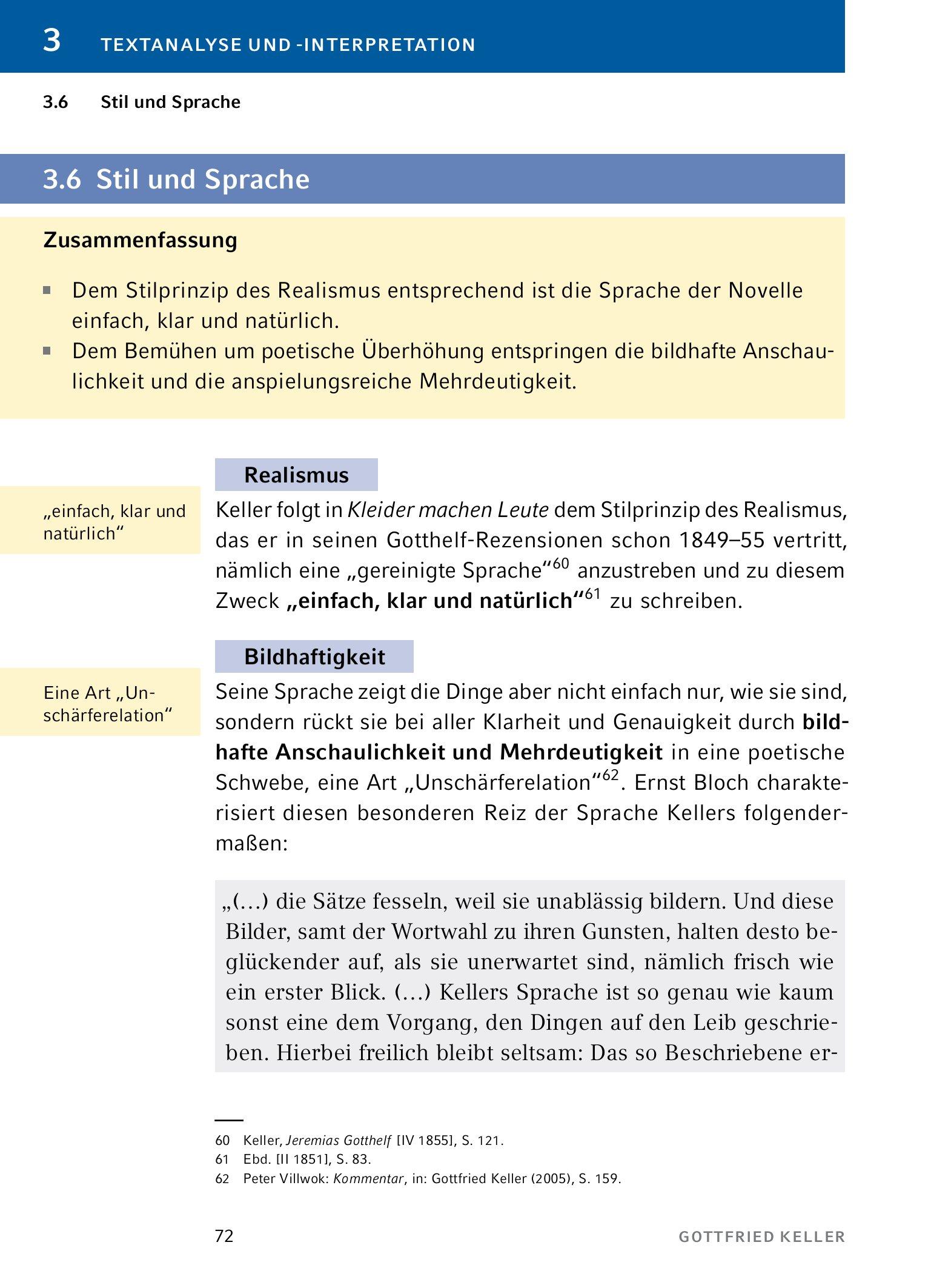 Beispielinhalt (Bild) Kleider machen Leute von Gottfried Keller- Textanalyse und Interpretation