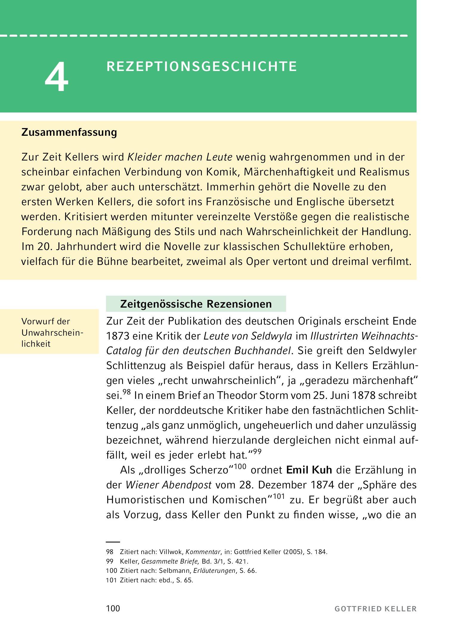 Beispielinhalt (Bild) Kleider machen Leute von Gottfried Keller- Textanalyse und Interpretation