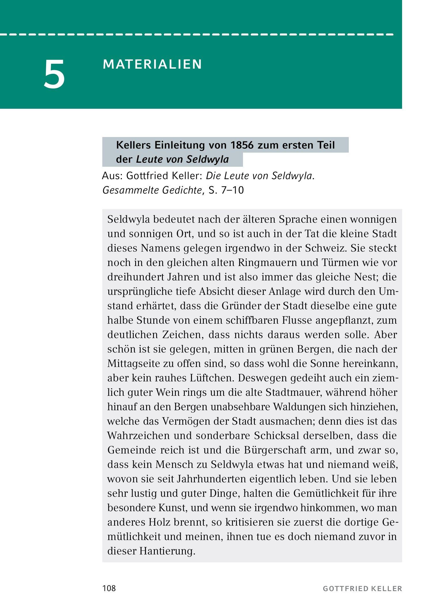Beispielinhalt (Bild) Kleider machen Leute von Gottfried Keller- Textanalyse und Interpretation