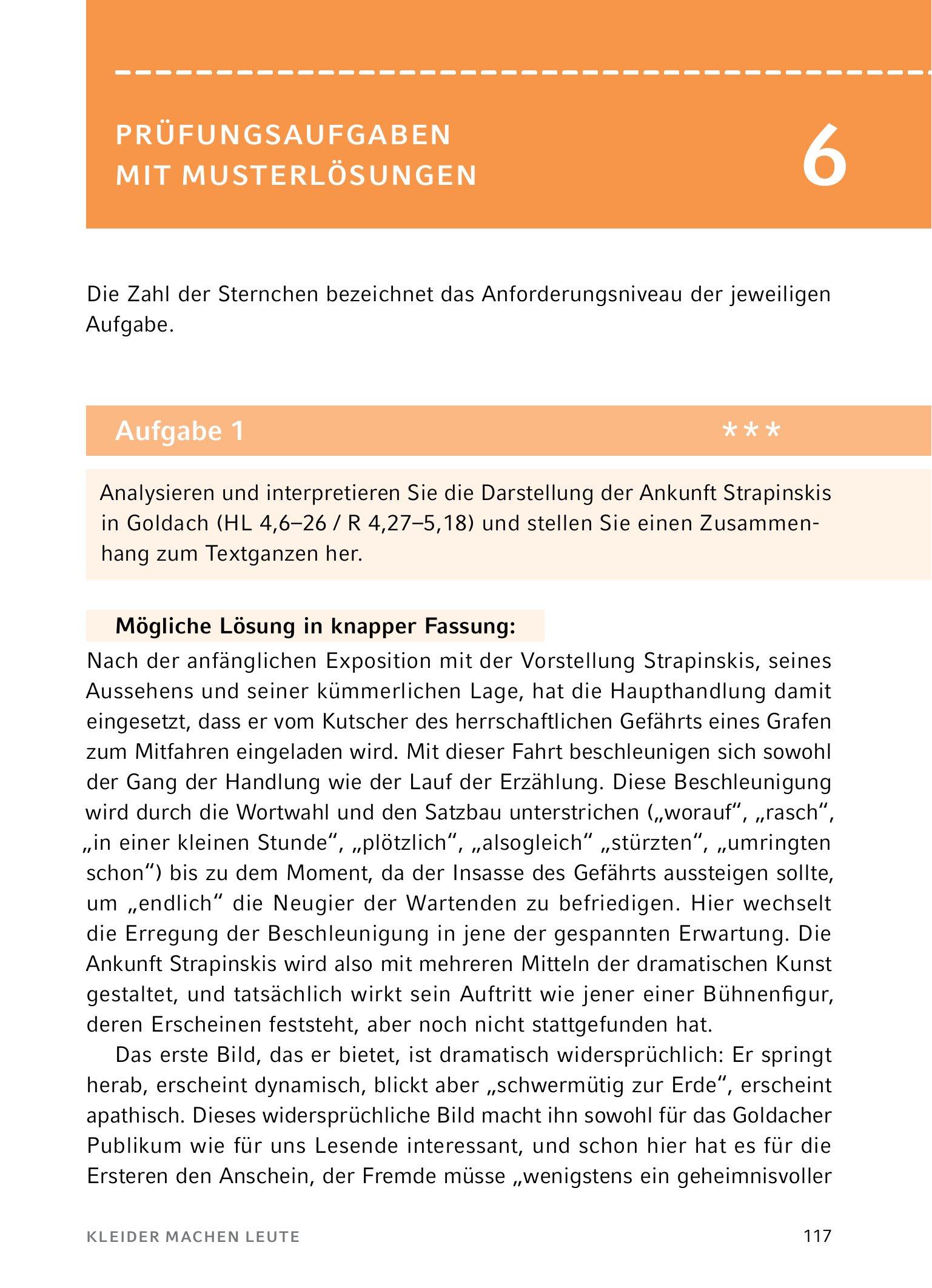 Beispielinhalt (Bild) Kleider machen Leute von Gottfried Keller- Textanalyse und Interpretation