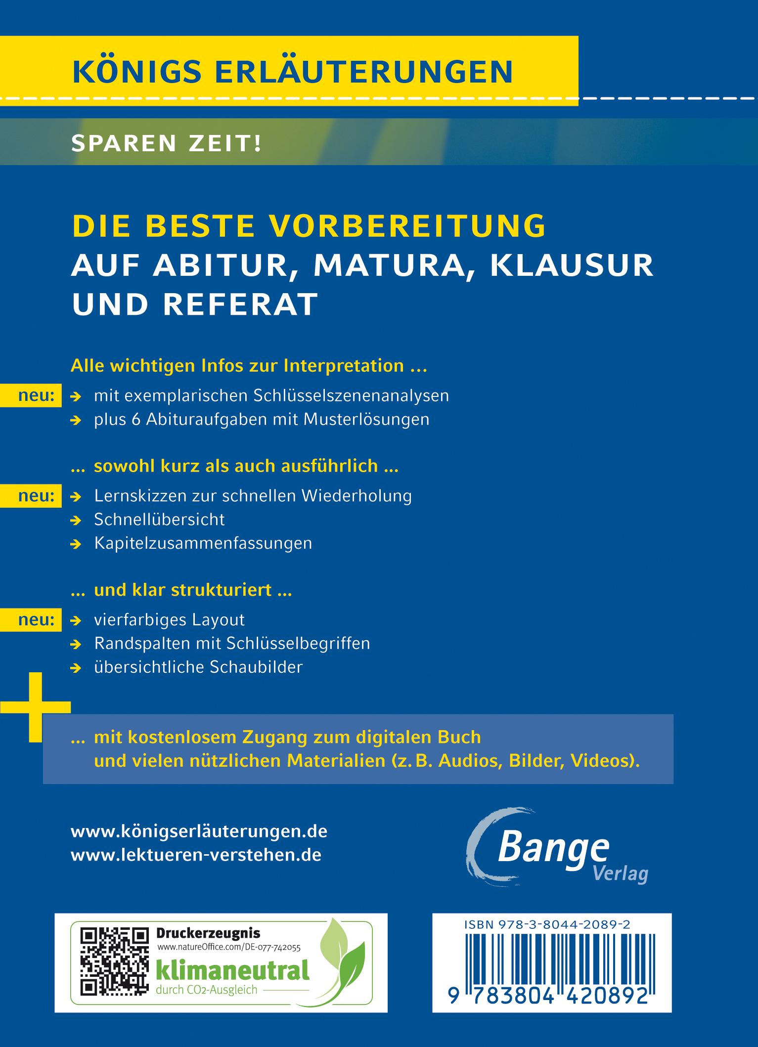 Rückseitencover Kleider machen Leute von Gottfried Keller- Textanalyse und Interpretation