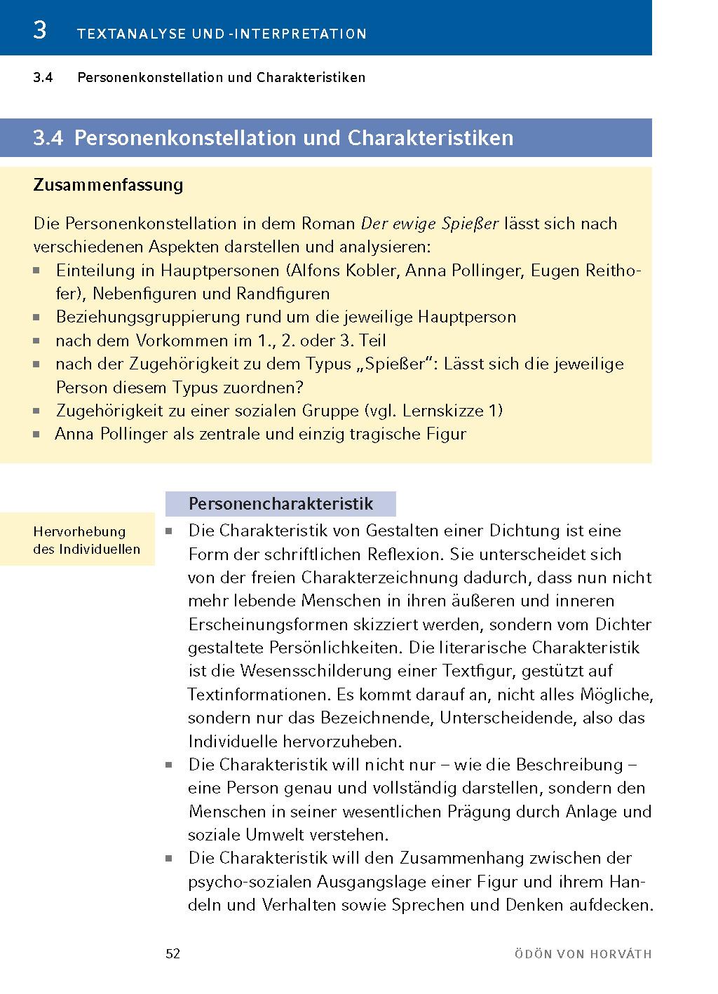 Beispielinhalt (Bild) Der ewige Spießer von Ödön von Horváth - Textanalyse und Interpretation