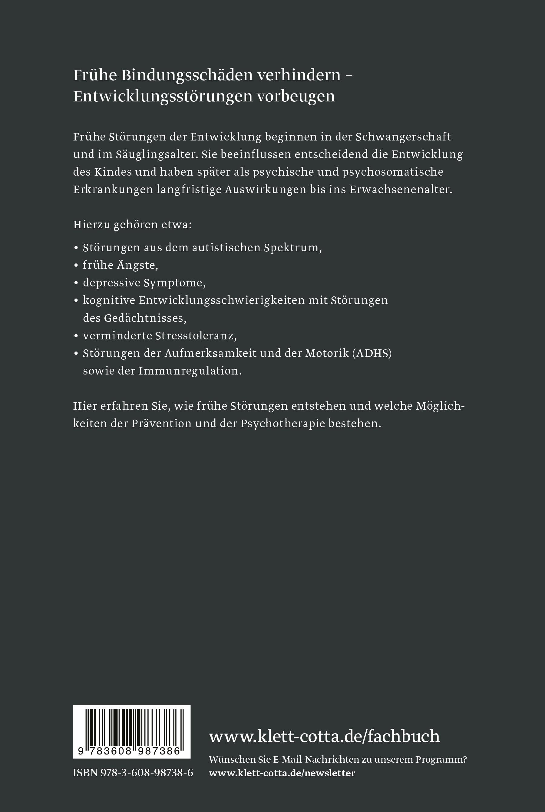 Rückseitencover Bindung und frühe Störungen der Entwicklung