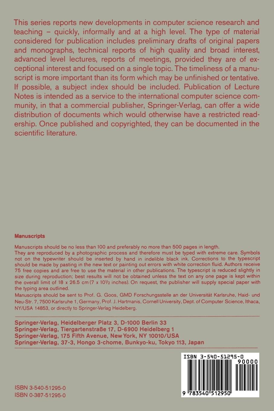 Rückseitencover Foundations of Data Organization and Algorithms